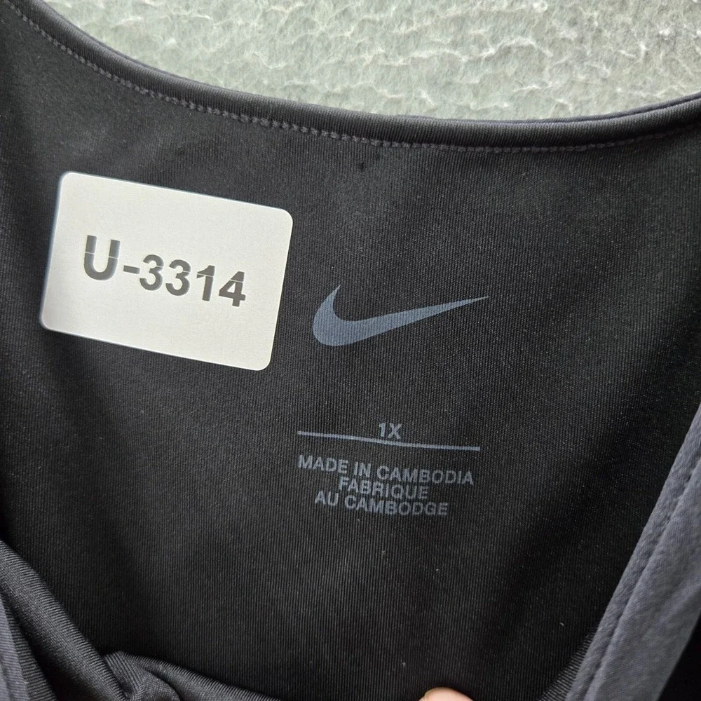 Nike Women Dress 1X Black Bliss Luxe Training Mini Tank Swoosh Lined Sleeveless‎